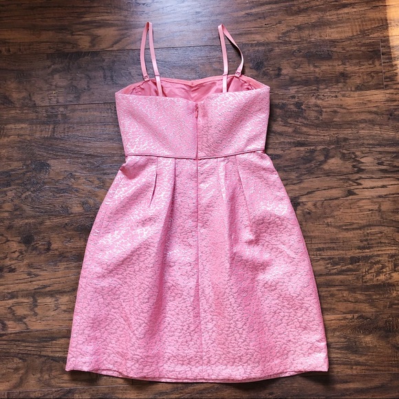 BCBGMaxAzria • pink silver metallic cocktail dress - Picture 6 of 7